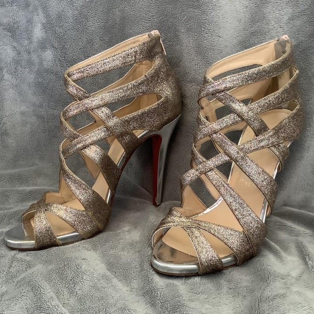 Christian Louboutin Glitter Metallic Stilettos